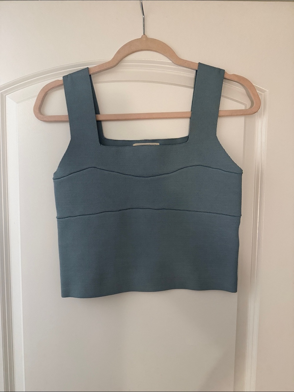 Listicle Slate Blue Square-Neck Knit Tank